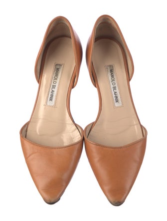Manolo Blahnik Leather D'Orsay Flats