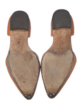 Manolo Blahnik Leather D'Orsay Flats