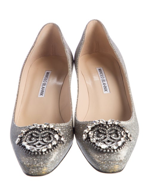 Manolo Blahnik Okato Noturno Leather Pumps