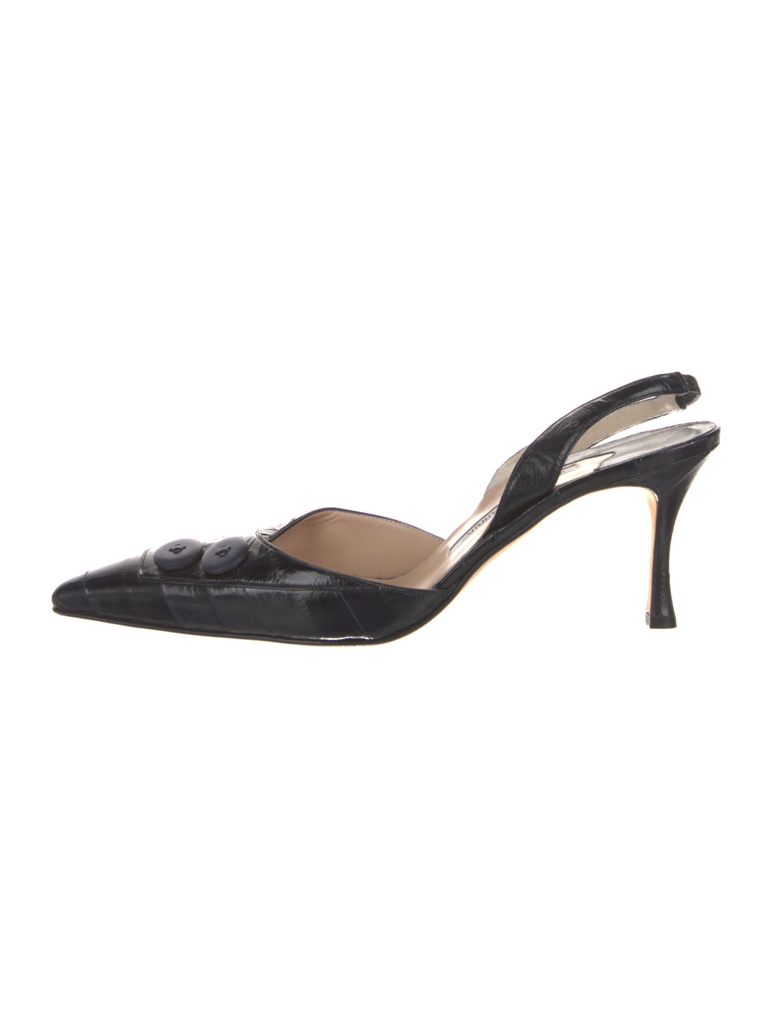 Manolo Blahnik Carolyne Leather Slingback Pumps