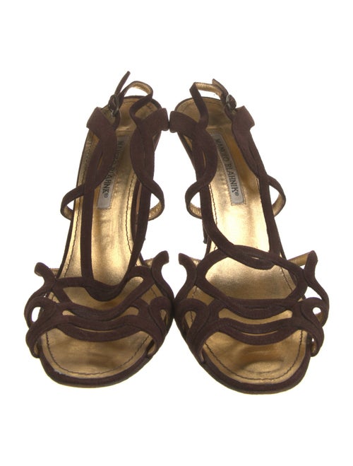 Manolo Blahnik Suede Slingback Sandals