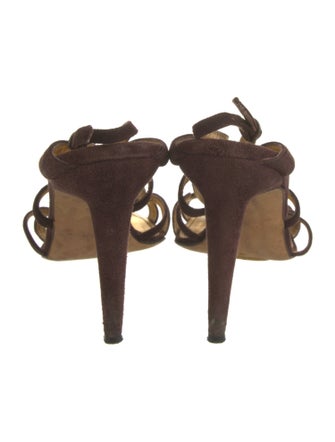 Manolo Blahnik Suede Slingback Sandals