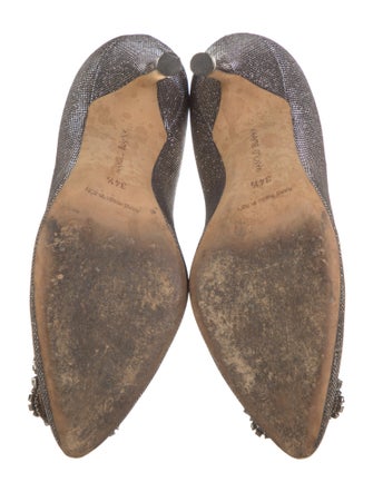 Manolo Blahnik Hangisi Crystal Embellishments Pumps