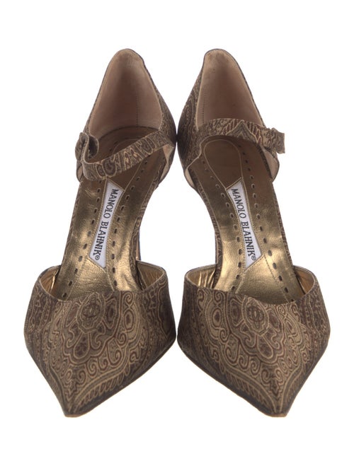 Manolo Blahnik Printed D'Orsay Pumps