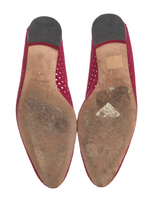 Manolo Blahnik Suede Mesh Accents Flats