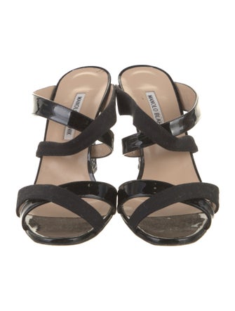 Manolo Blahnik Patent Leather Slides