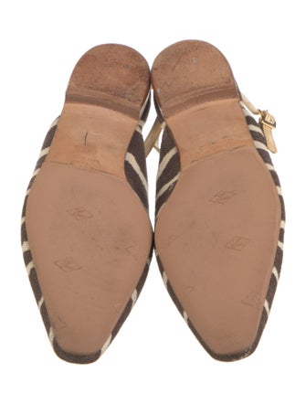 Manolo Blahnik Canvas Animal Print Slingback Flats