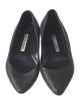 Manolo Blahnik Leather Studded Accents Flats