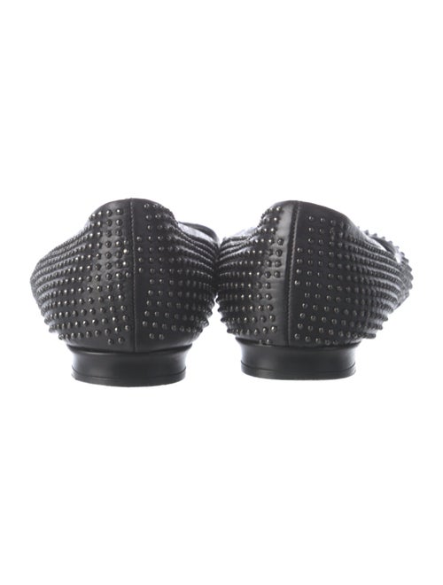 Manolo Blahnik Leather Studded Accents Flats