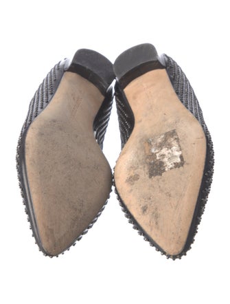 Manolo Blahnik Leather Studded Accents Flats