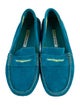 Manolo Blahnik Suede Whipstitch Trim Loafers