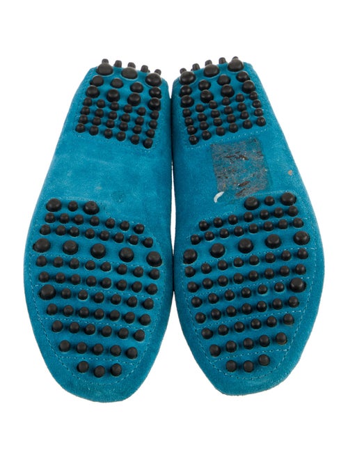 Manolo Blahnik Suede Whipstitch Trim Loafers