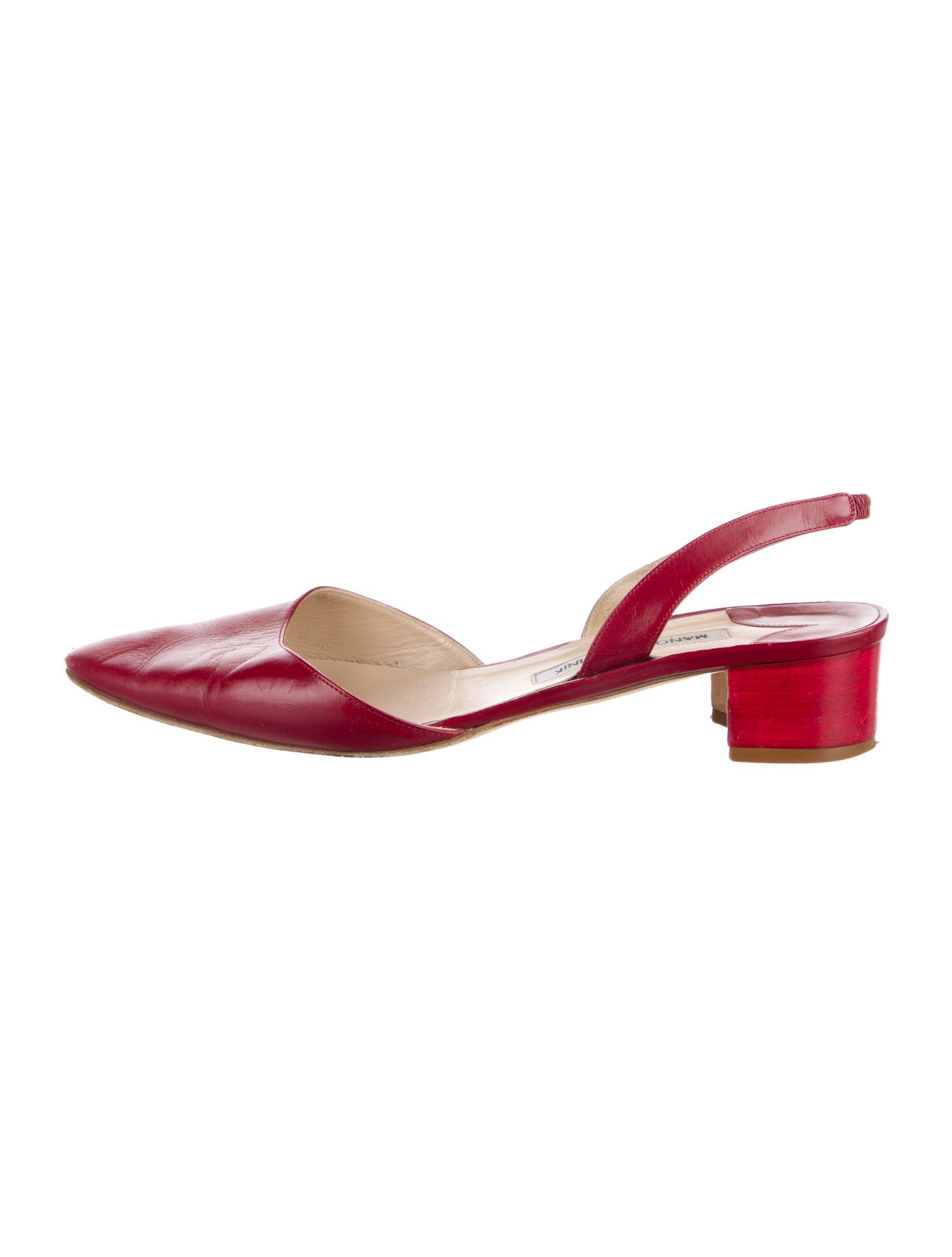 Manolo Blahnik Leather Slingback Flats