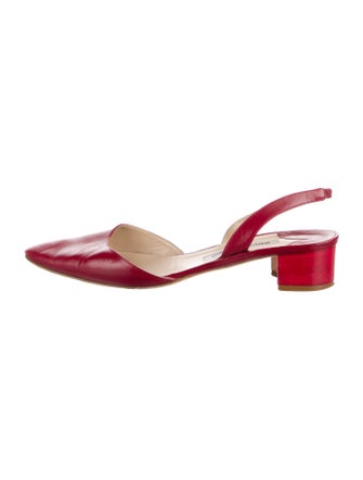 Manolo Blahnik Leather Slingback Flats