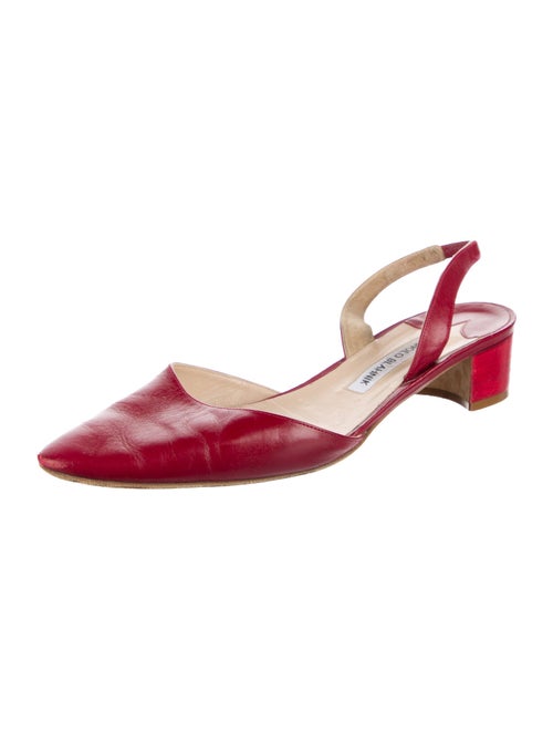 Manolo Blahnik Leather Slingback Flats