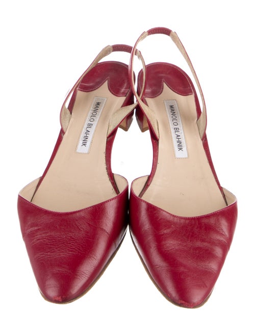 Manolo Blahnik Leather Slingback Flats