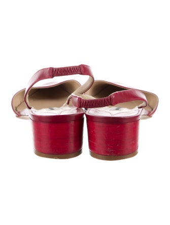 Manolo Blahnik Leather Slingback Flats