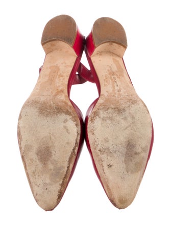 Manolo Blahnik Leather Slingback Flats