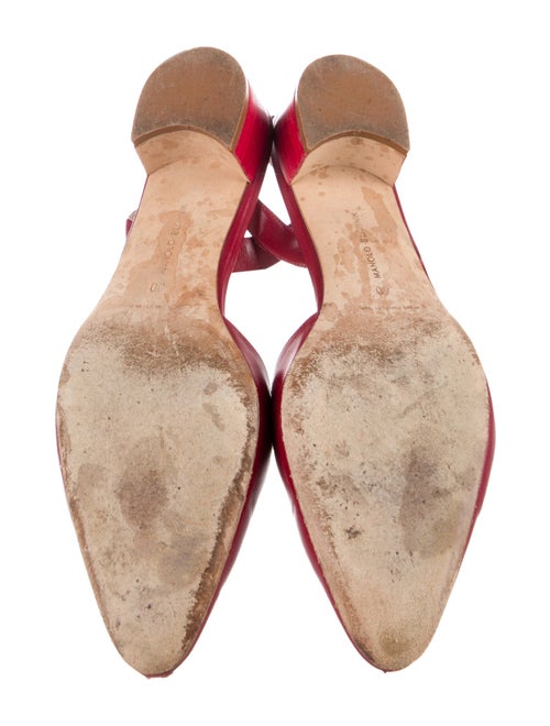 Manolo Blahnik Leather Slingback Flats