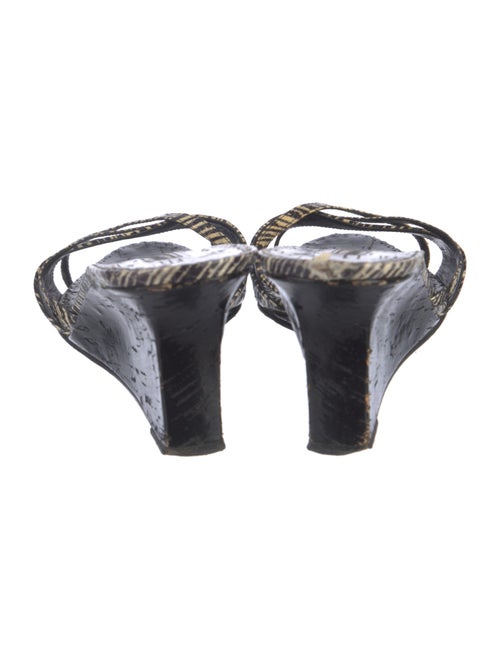 Manolo Blahnik Patent Leather Printed Slides