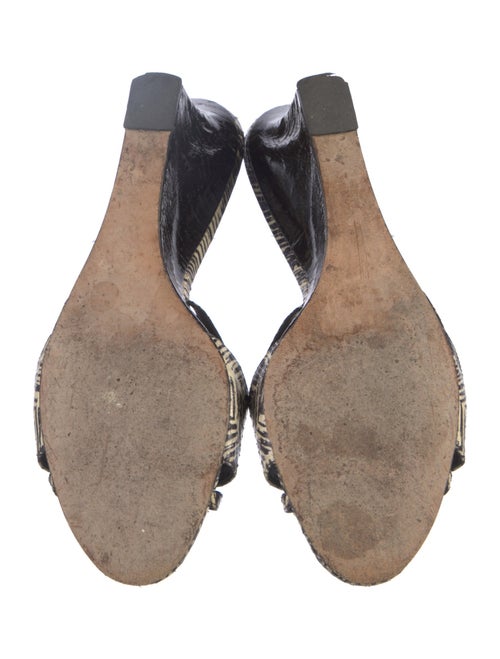 Manolo Blahnik Patent Leather Printed Slides