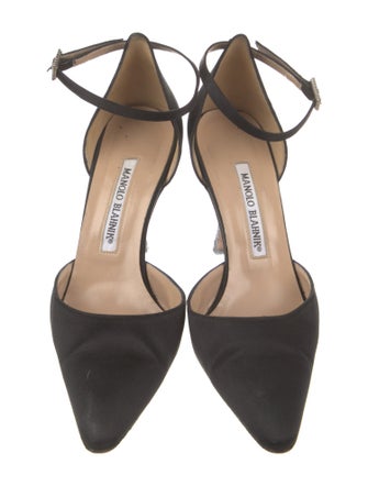Manolo Blahnik Satin D'Orsay Pumps