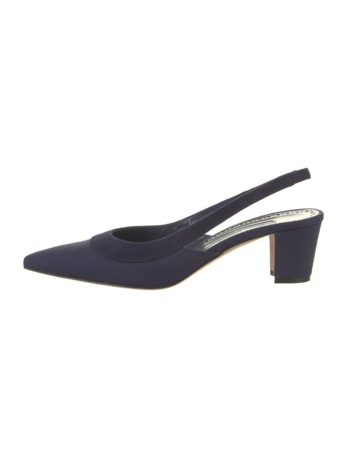 Manolo Blahnik allurasan Canvas Slingback Pumps