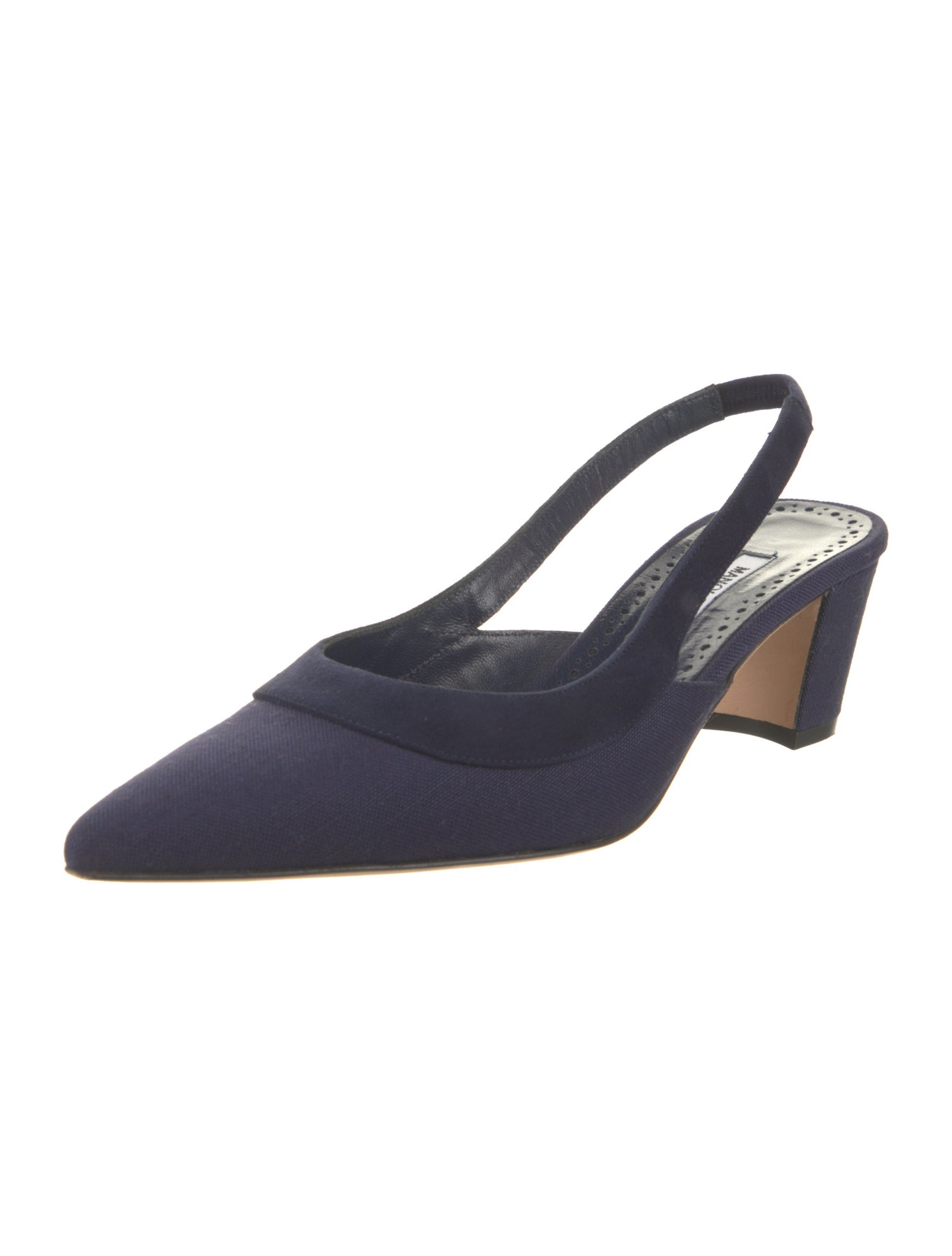 Manolo Blahnik allurasan Canvas Slingback Pumps