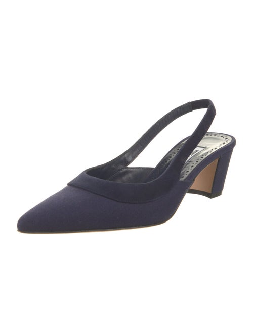 Manolo Blahnik allurasan Canvas Slingback Pumps