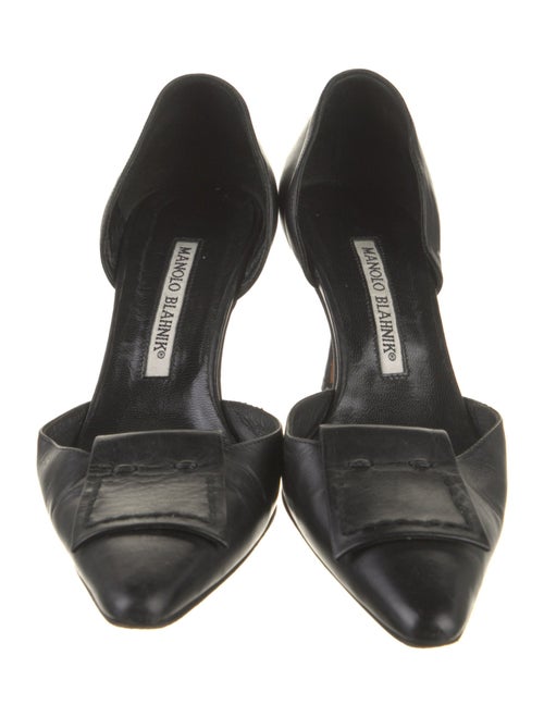 Manolo Blahnik Leather D'Orsay Pumps
