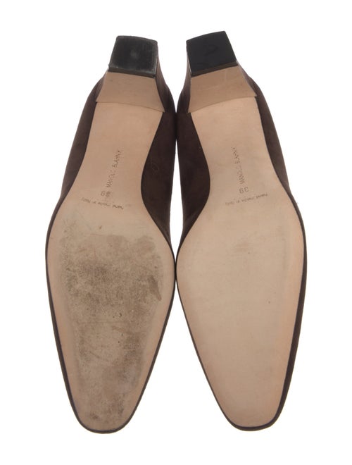 Manolo Blahnik Daphne Suede Block Heel Pump Suede Pumps