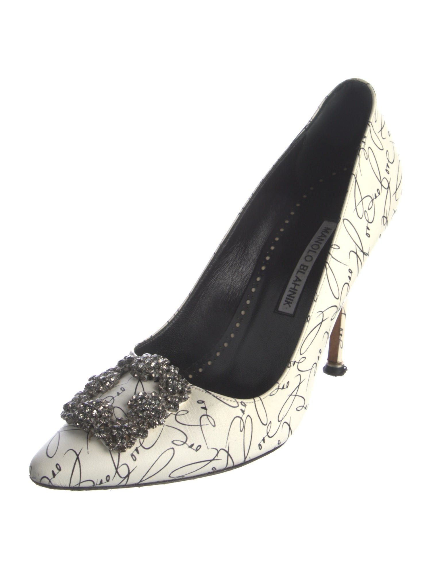 Manolo Blahnik Leather Printed Pumps