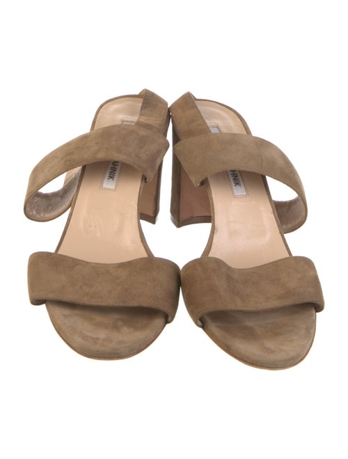 Manolo Blahnik Suede Slingback Sandals