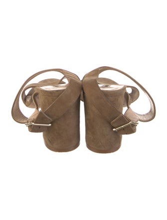 Manolo Blahnik Suede Slingback Sandals