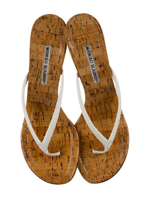 Manolo Blahnik Printed T-Strap Sandals