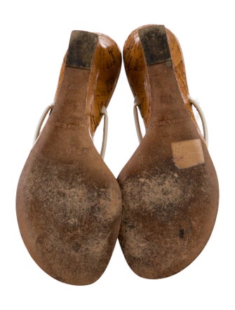 Manolo Blahnik Printed T-Strap Sandals