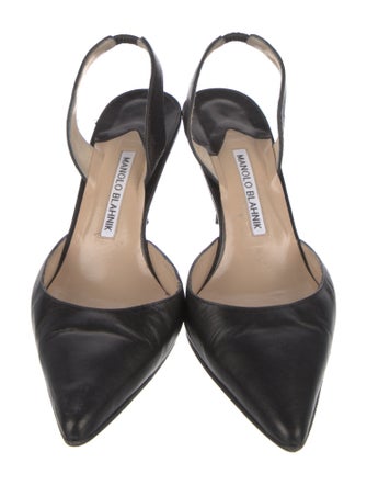 Manolo Blahnik Carolyne Leather Slingback Pumps