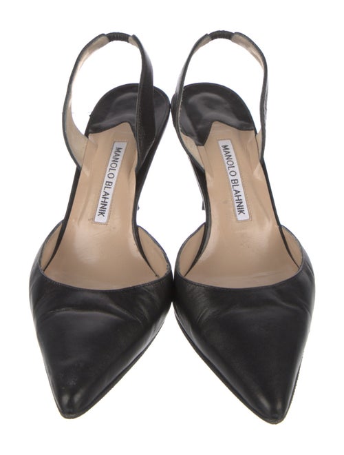 Manolo Blahnik Carolyne Leather Slingback Pumps