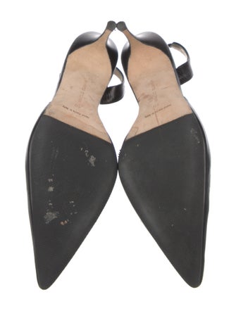 Manolo Blahnik Carolyne Leather Slingback Pumps