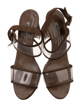 Manolo Blahnik Leather Slingback Sandals