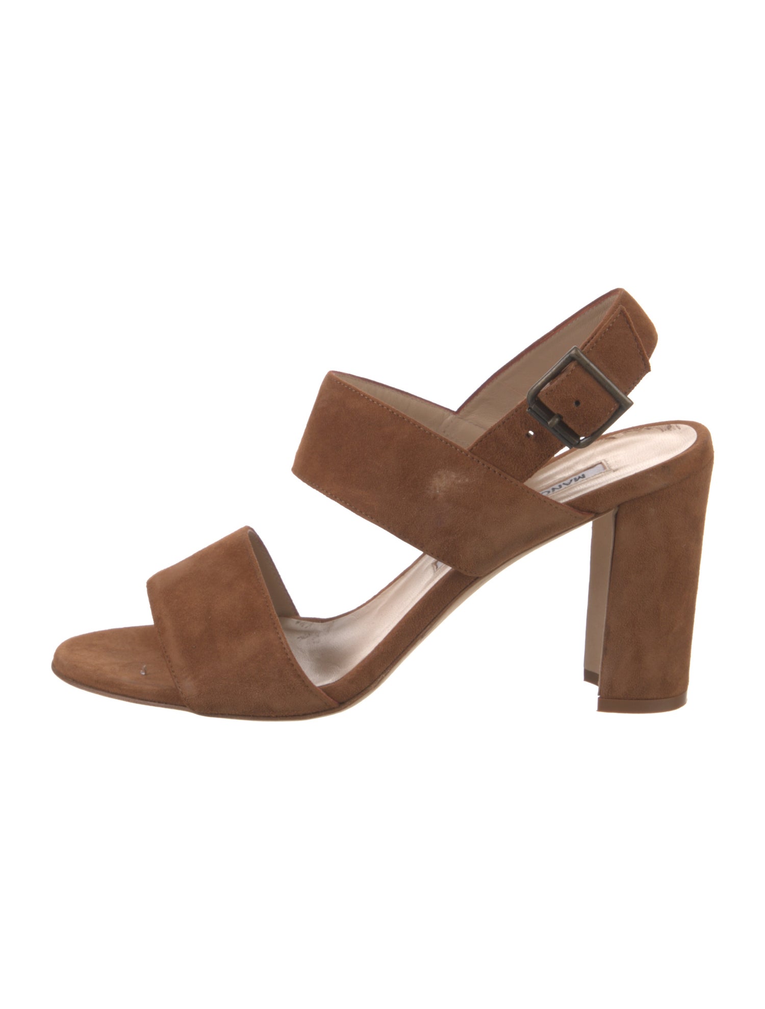 Manolo Blahnik Suede Slingback Sandals