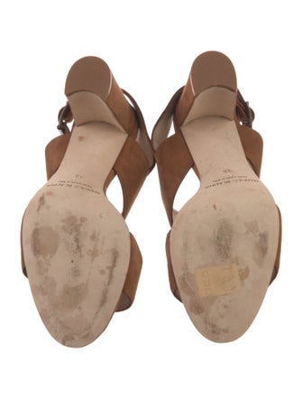 Manolo Blahnik Suede Slingback Sandals