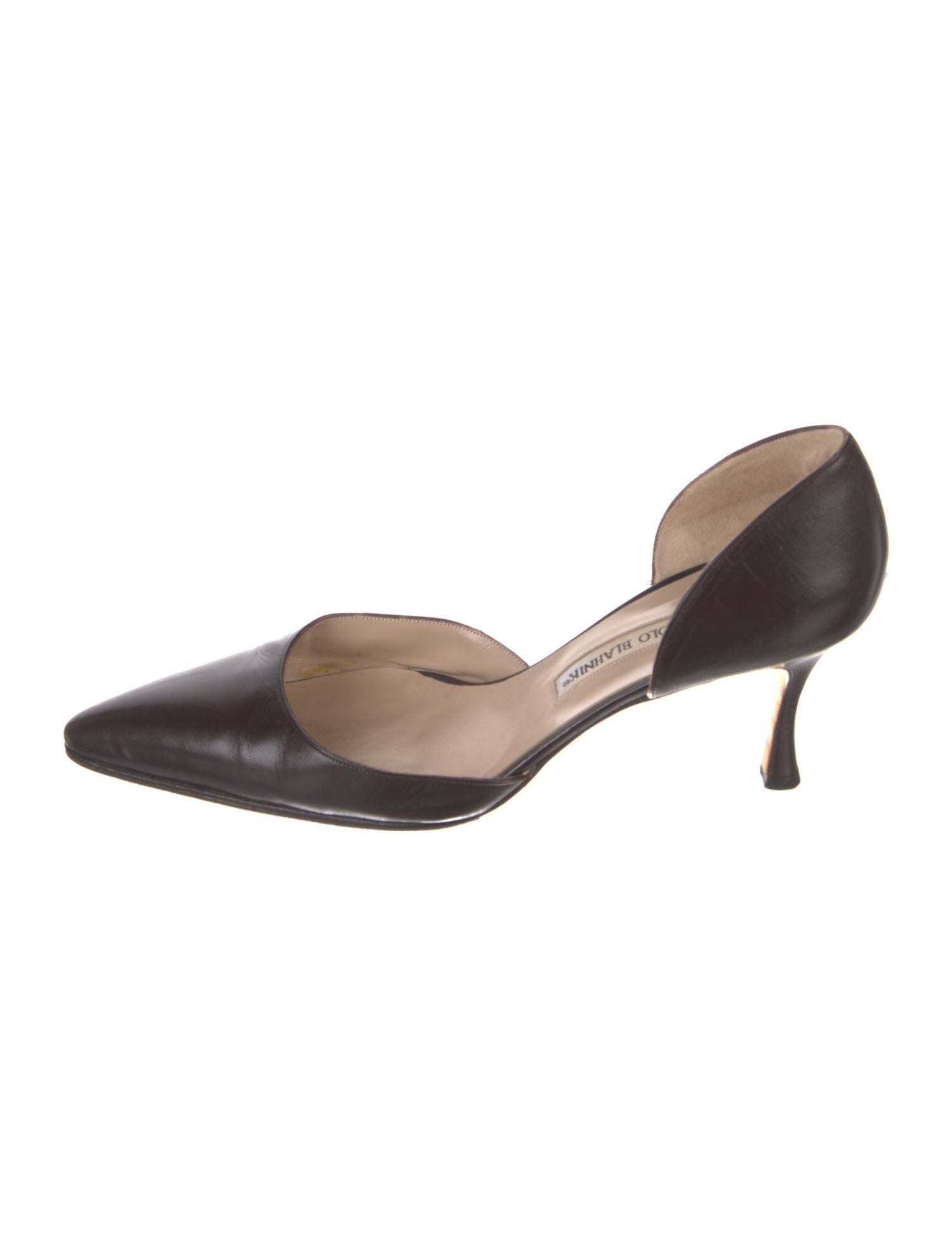 Manolo Blahnik Leather D'Orsay Pumps