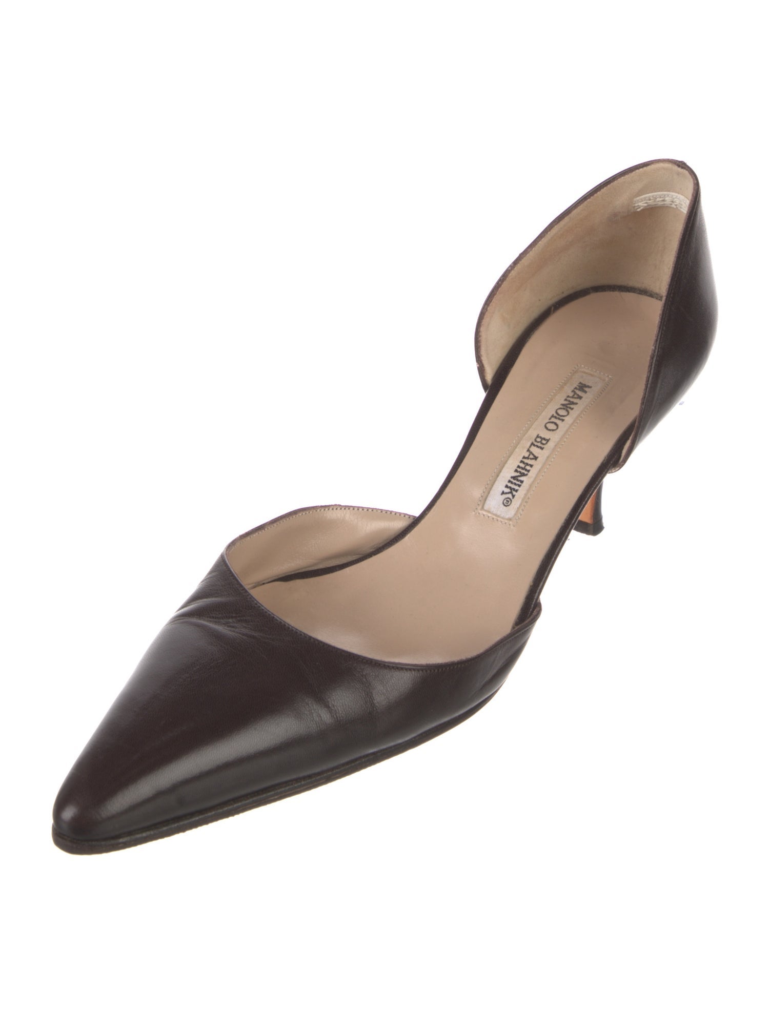 Manolo Blahnik Leather D'Orsay Pumps