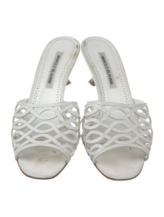 Manolo Blahnik Leather Slides