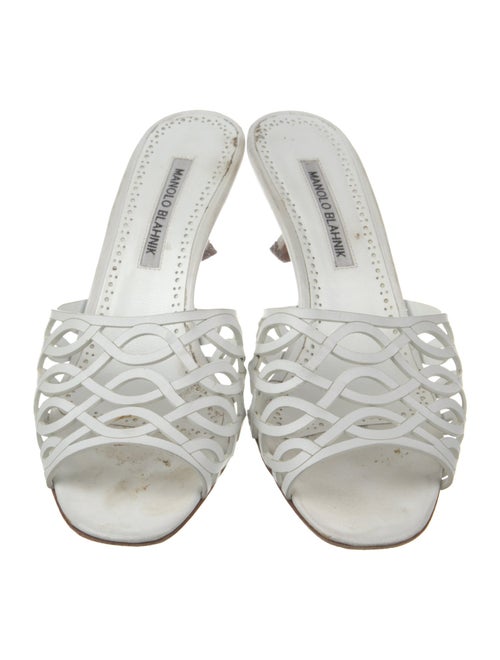 Manolo Blahnik Leather Slides