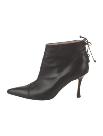 Manolo Blahnik Leather Lace-Up Boots