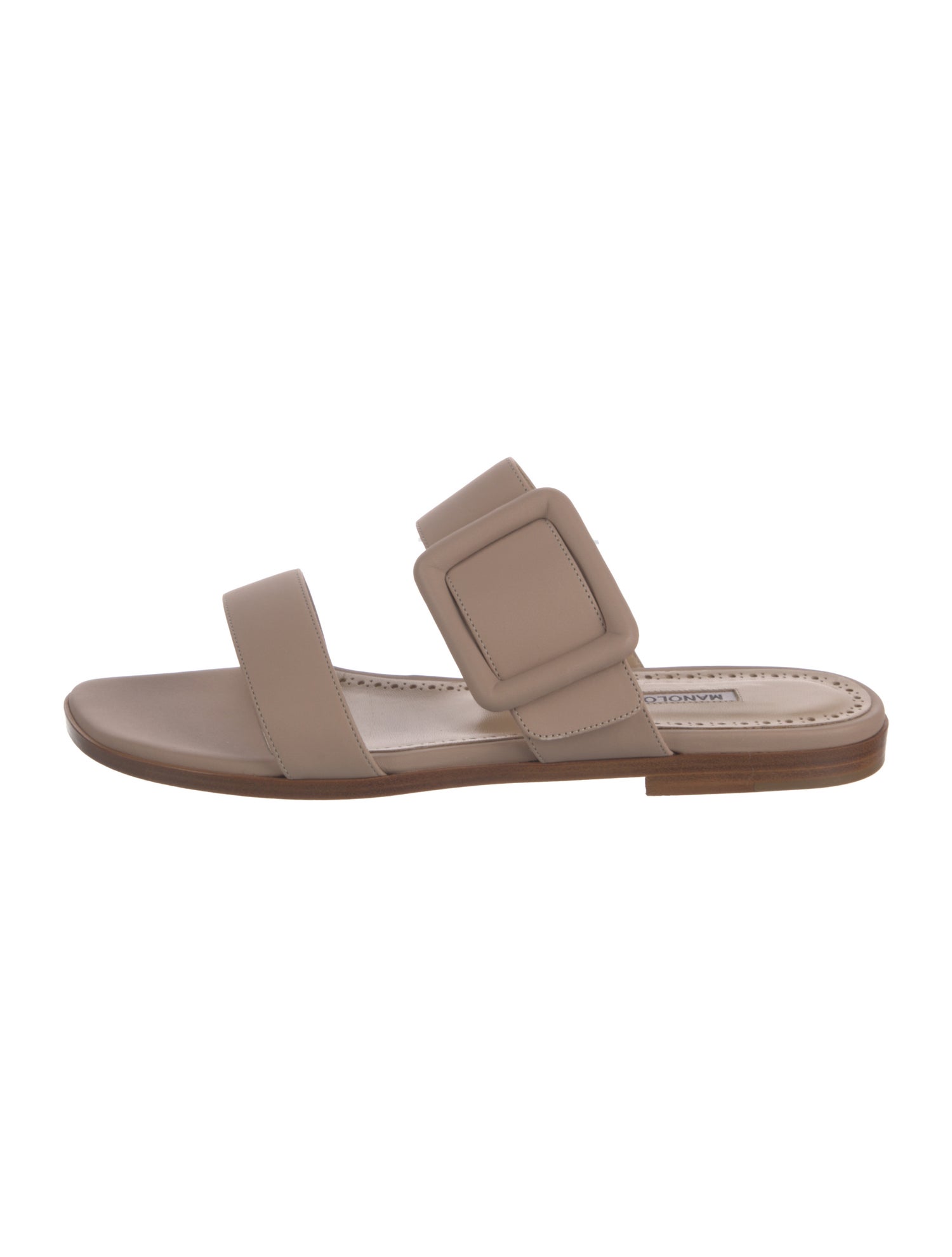 Manolo Blahnik Tituba Leather Slippers