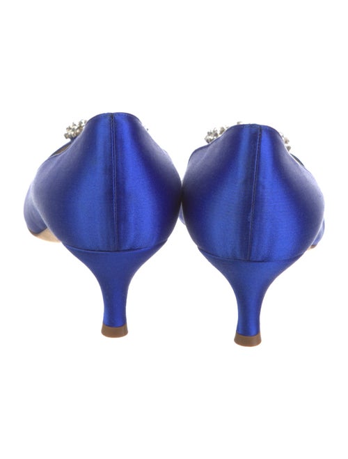 Manolo Blahnik Satin Crystal Embellishments Pumps