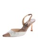 Manolo Blahnik Leather Colorblock Pattern Slingback Pumps